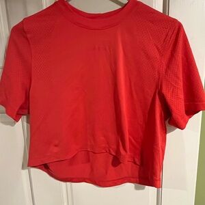 Lululemon Athletica swiftly high low Red Glow Crop Top